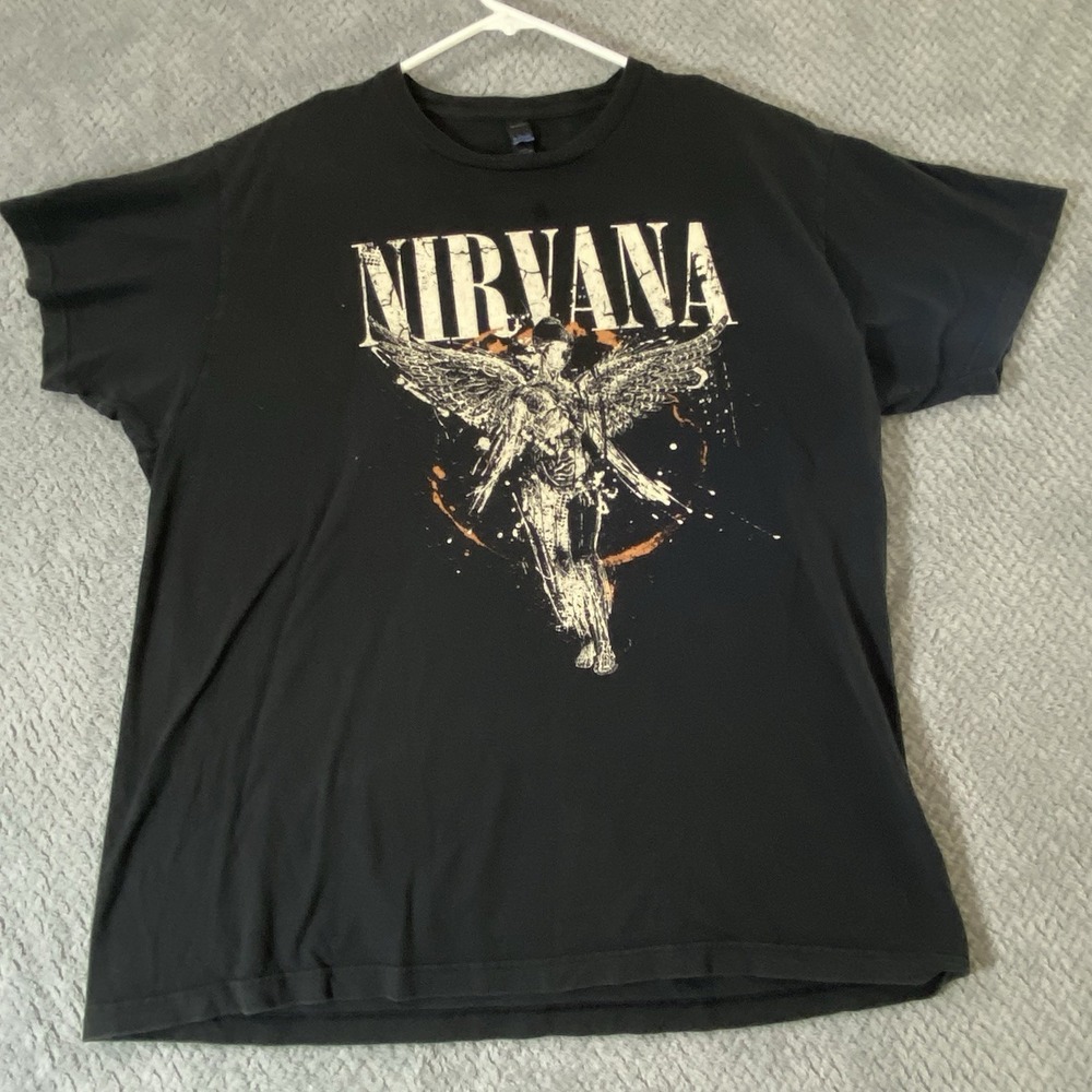 Vintage Nirvana T Shirt X-Large In Utero Black Short Sleeve Tultex